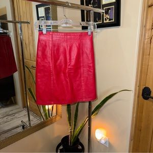 Vakko Leather Skirt